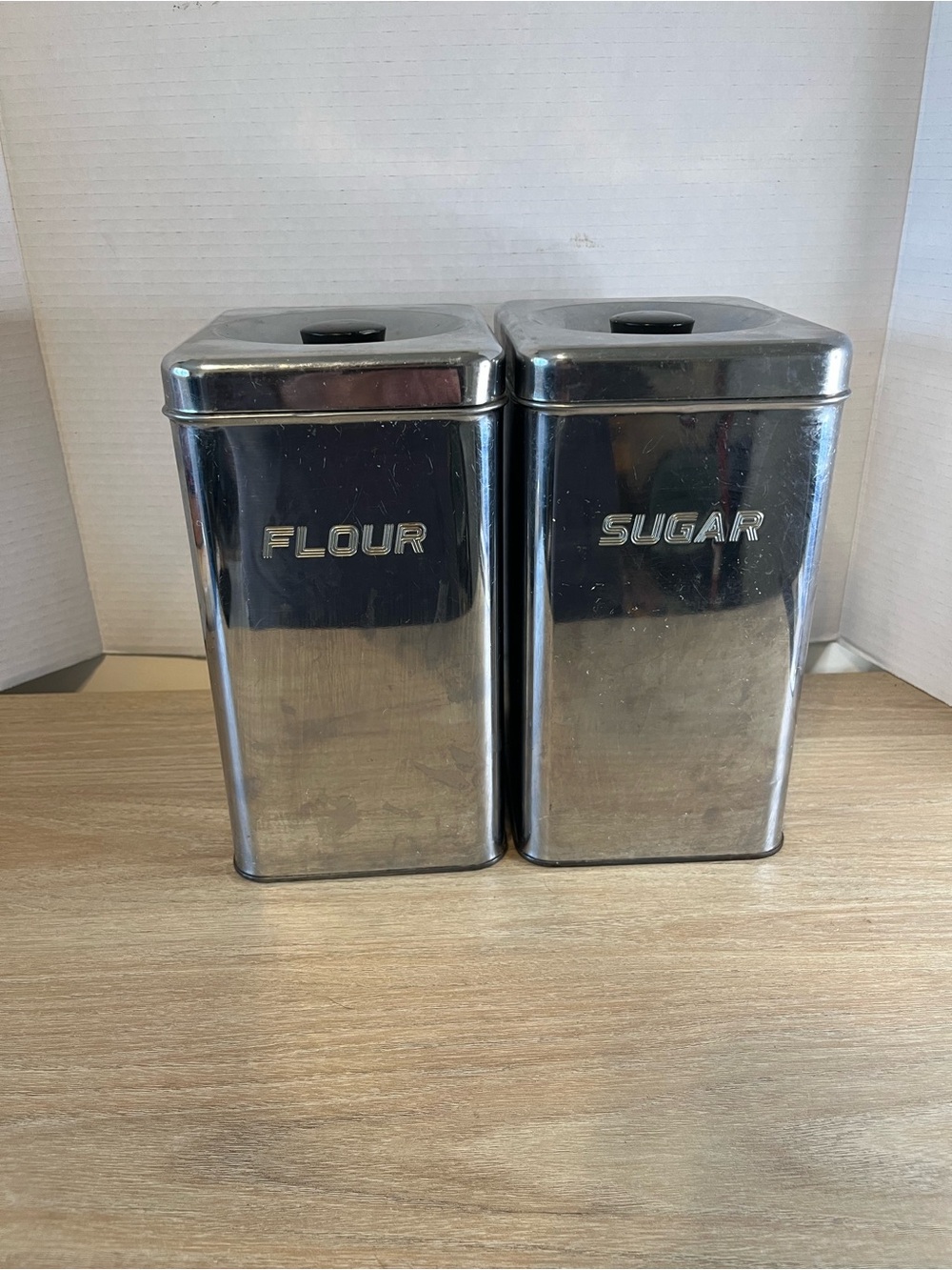Stainless Steel Flour & Sugar Canister Set - Silver